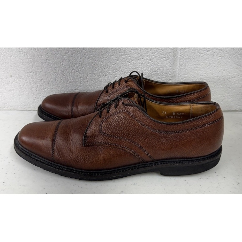 Allen Edmonds Becker Men Size 11 B Shoes Brown Leather Cap Toe Low Top Oxford